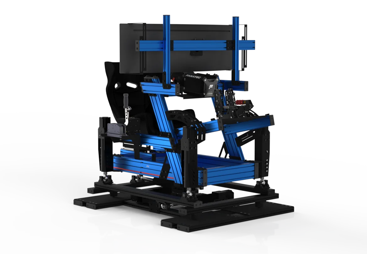 AXTOVO blue and black sim racing motion rig